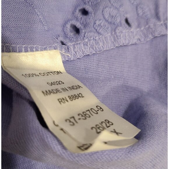 New? Lot of 2 Plus Size 26/28 Woman Within Stretch Shirt Short Sleeve Eyelet Tie - Picture 10 of 14